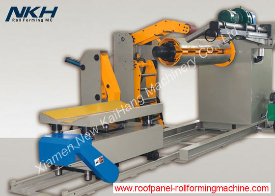 Steel Cut To Length Machine Heavy Capacity hydraulic decoiler With Coil Car / Cart