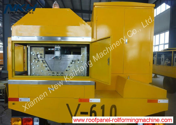 V610 Big Span Roof Panel Roll Forming Machine With Bending / Curving Machine