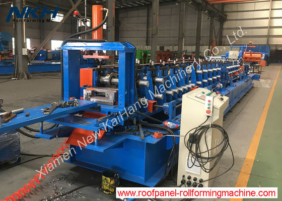 Blue Upright Roll Forming Machine / Boxbeam Panel Forming Machine For Shelves System
