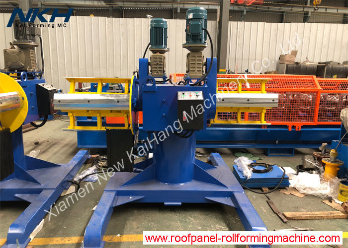 Twin Head Driven Un Coiler Color Customized For Boltless Roofing Roll Former