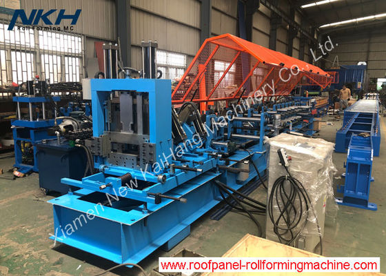 PLC Control Metal Purlin Roll Forming Machine Max Speed 20m/min, auto exchange purlin