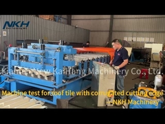 Machine test for roof tile with corrugated cutting edge