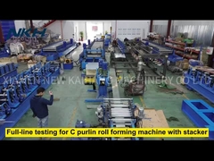 Full-line testing for C purlin roll forming machine with stacker