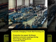 Automatic changing C purlin roll forming machine with automatic stacker